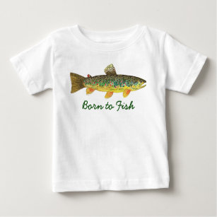 Cute "Born to Fish" Trout Fly Fishing Baby T-Shirt