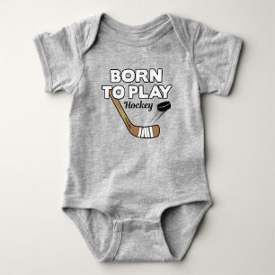Cute Born to Play Hockey Infant Baby Bodysuit