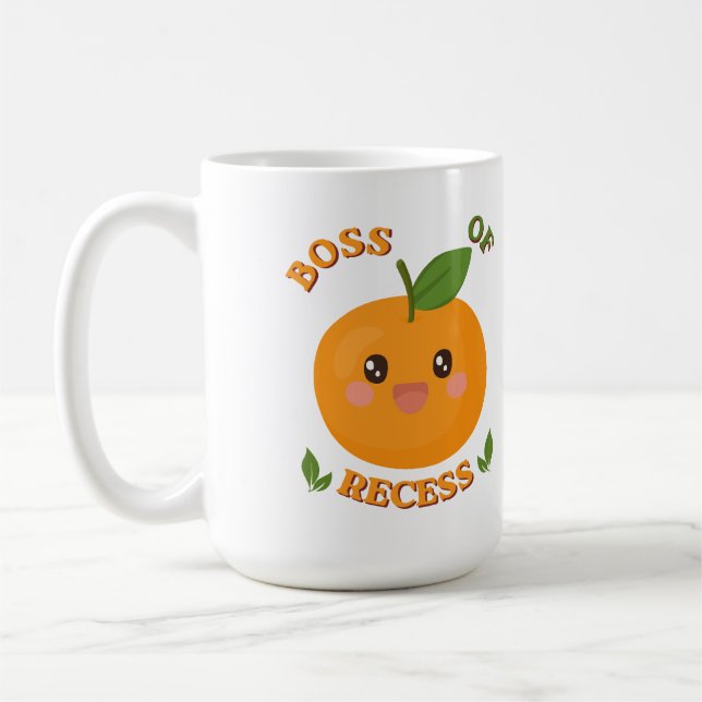 Cute Boss of Recess orange Coffee Mug (Left)