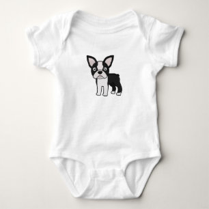 Cute Boston Terrier Baby Bodysuit