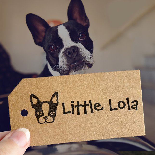 Cute Boston Terrier Bulldog Frenchie Name Self-inking Stamp (Creator Uploaded)