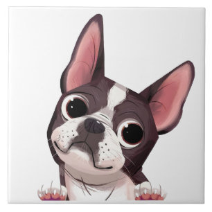 Cute Boston Terrier Ceramic Tile