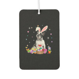 Cute Boston Terrier Easter Day Bunny Eggs Easter Air Freshener