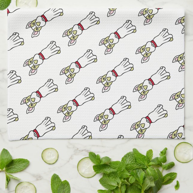 Cute Boston Terrier Kitchen Towel (Folded)