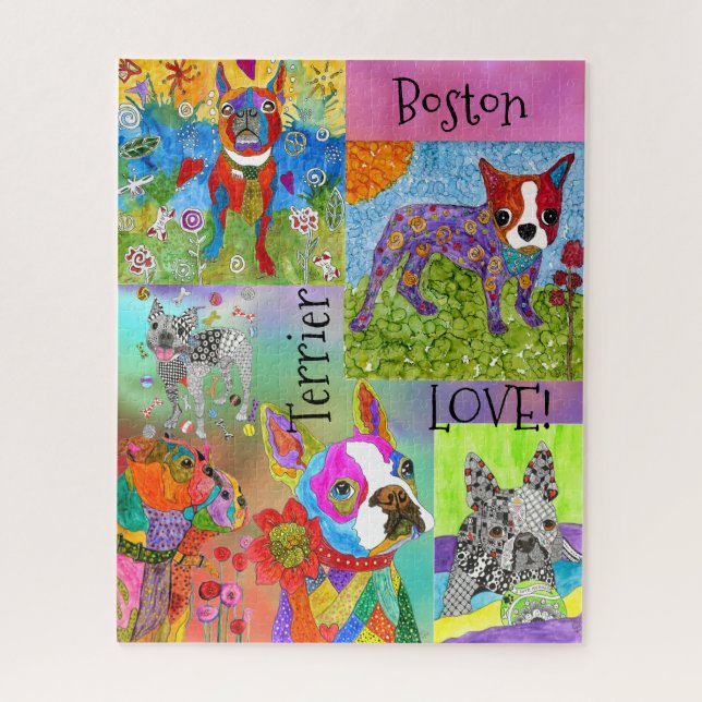 Cute Boston Terrier Love Puzzle - 520 pièces (Vertical)