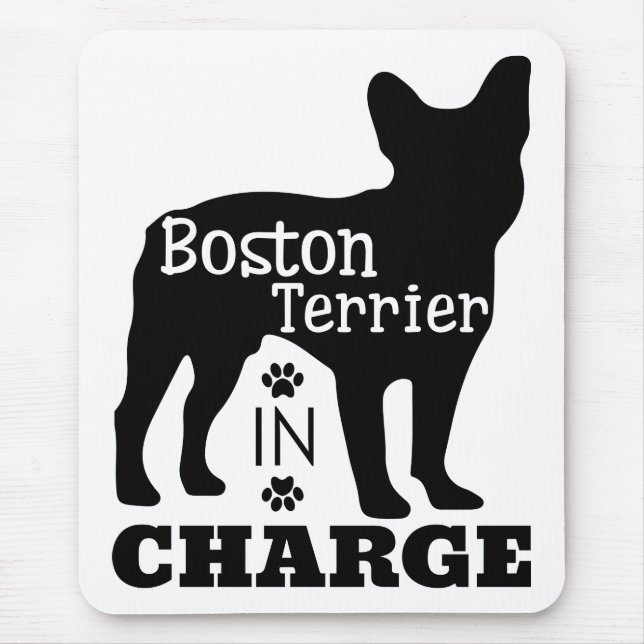 Cute Boston Terrier Lover Puppy Dog Mom Fur Mama Mouse Pad (Front)