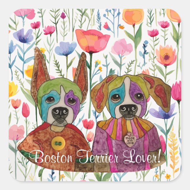 Cute Boston Terrier Lover Sticker (Front)