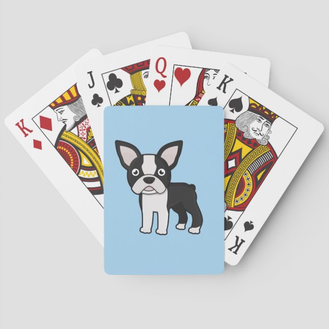 Cute Boston Terrier Playing Cards (Back)