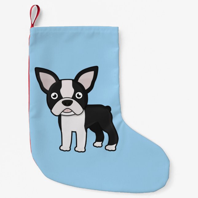 Cute Boston Terrier Small Christmas Stocking (Front)