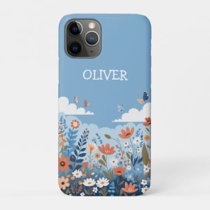 Cute Botanical Elegant Wildflowers Personalized iPhone 11 Pro Case