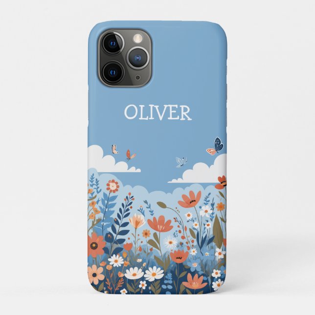 Cute Botanical Elegant Wildflowers  Personalized Case-Mate iPhone Case (Back)