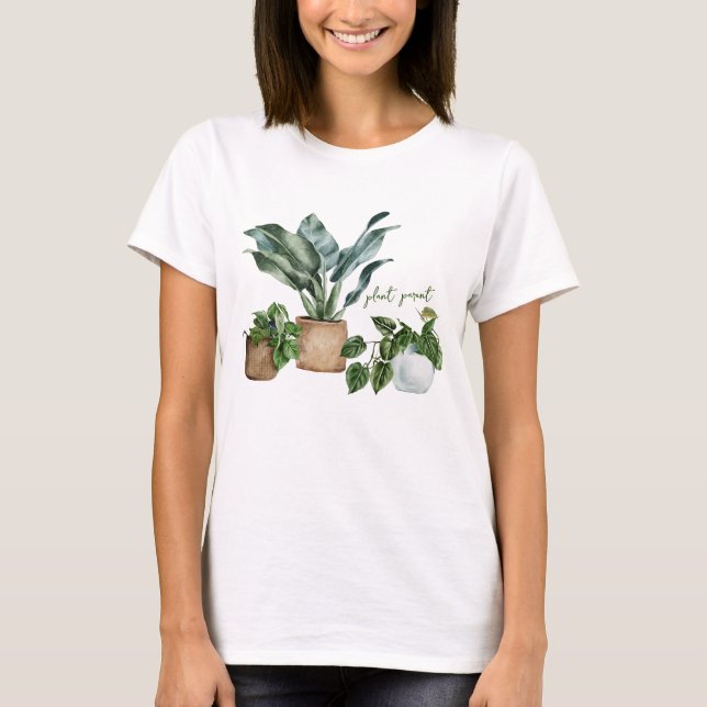 Cute Botanical Greenery Plant Parent T-Shirt (Front)