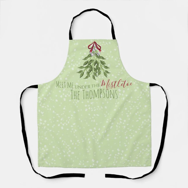 Cute Botanical Holiday Christmas Chef Baker Apron (Front)