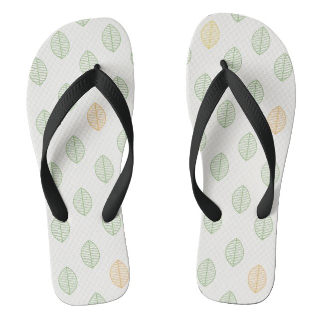 Cute Botanical Leaf Pattern Flip Flops (Footbed)