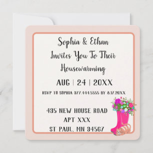 Cute Botanical Modern Minimalistic Housewarming  Invitation