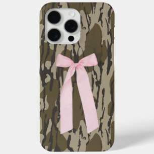 Cute Bottomland Camo Aesthetic Pink Ribbon iPhone 15 Pro Max Case