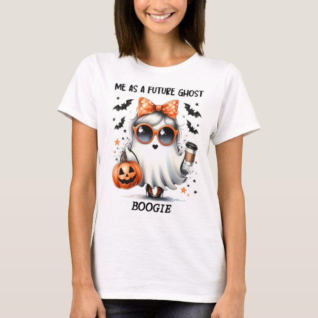 Cute Boujee Ghost Halloween T-Shirt (Front)