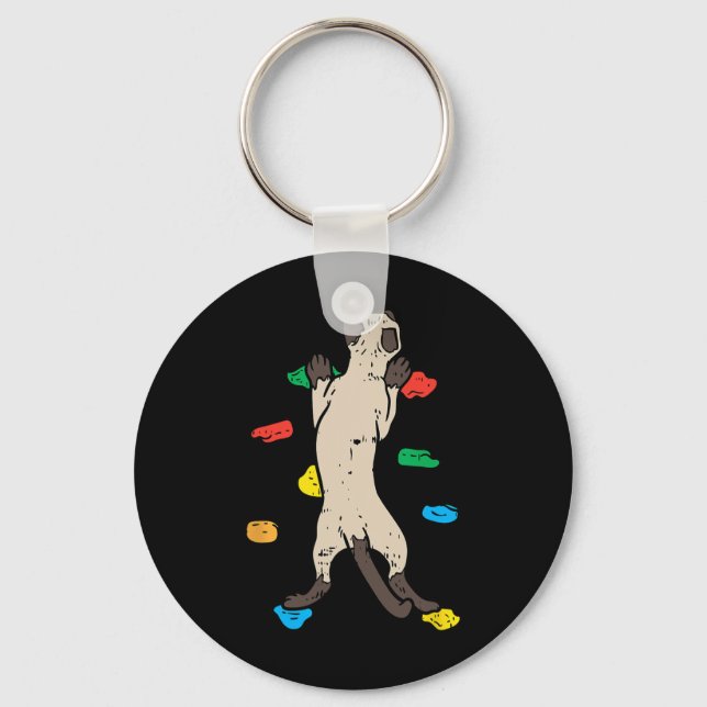 Cute Bouldering Cat - Cute Climbing  Keychain (Front)