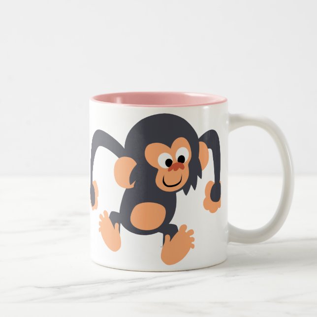 Cute Bouncy Cartoon Chimpanzee Mug (Right)