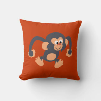 Cute Bouncy Cartoon Chimpanzee Pillow