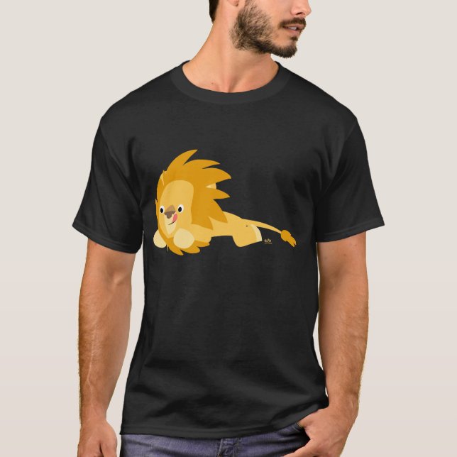 Cute Bouncy Cartoon Lion T-Shirt (Front)