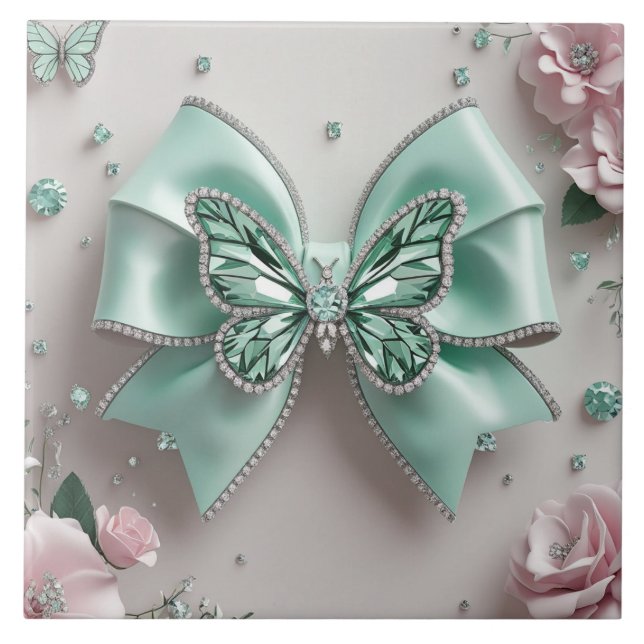 Cute bow Ceramic Tile (Front)
