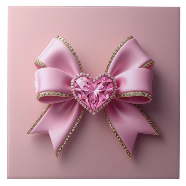 Cute bow Ceramic Tile (Front)
