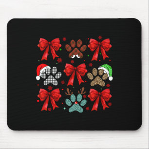 Cute Bow Coquette Dog Paw Dog Mom Dad Merry Christ Mouse Pad