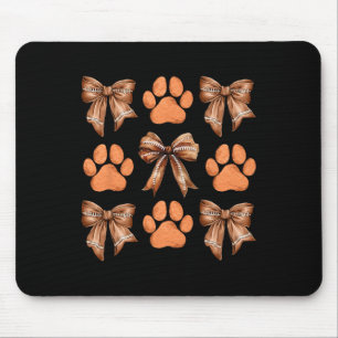 Cute Bow Coquette Dog Paw Print Aesthetic Dog Mom Mouse Pad
