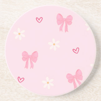 “Cute Bow Floral Heart coaster 🎀🌸