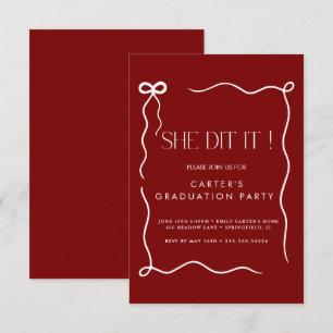 cute bow grd,Elgante Minimalist black and white Save The Date