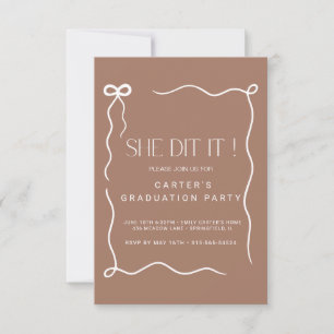 cute bow grd,Elgante Minimalist black and white Save The Date