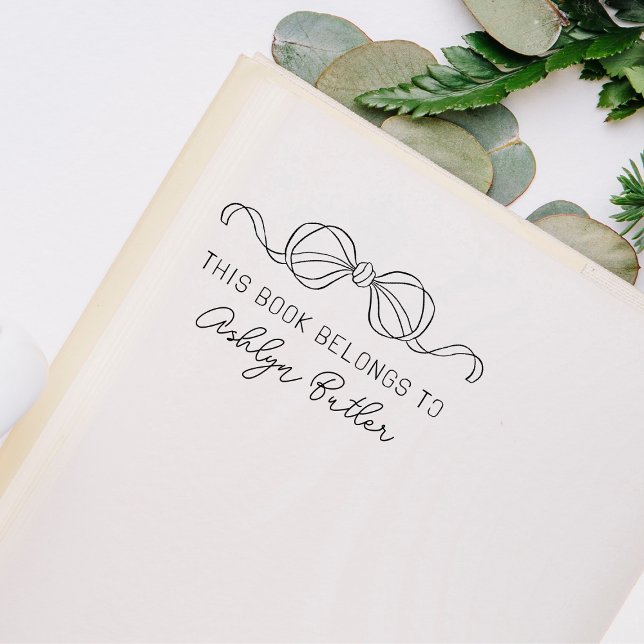 Cute Bow Personal Library Book Self Inking Stamp (Creator Uploaded)
