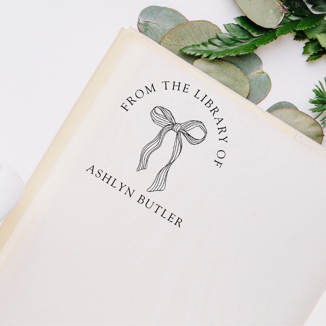 Cute Bow Personal Library Book Stamp (Creator Uploaded)