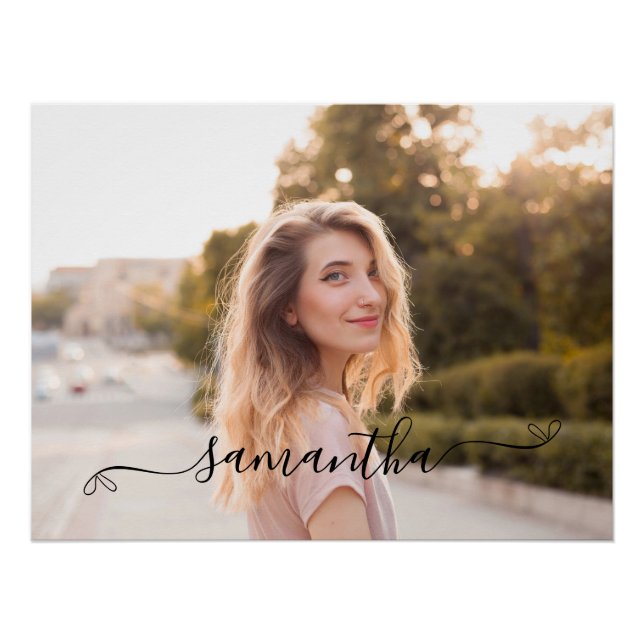 Cute Bow Signature Name Poster (Front)