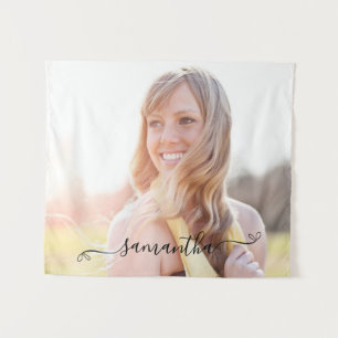 Cute Bow Signature Name Tapestry