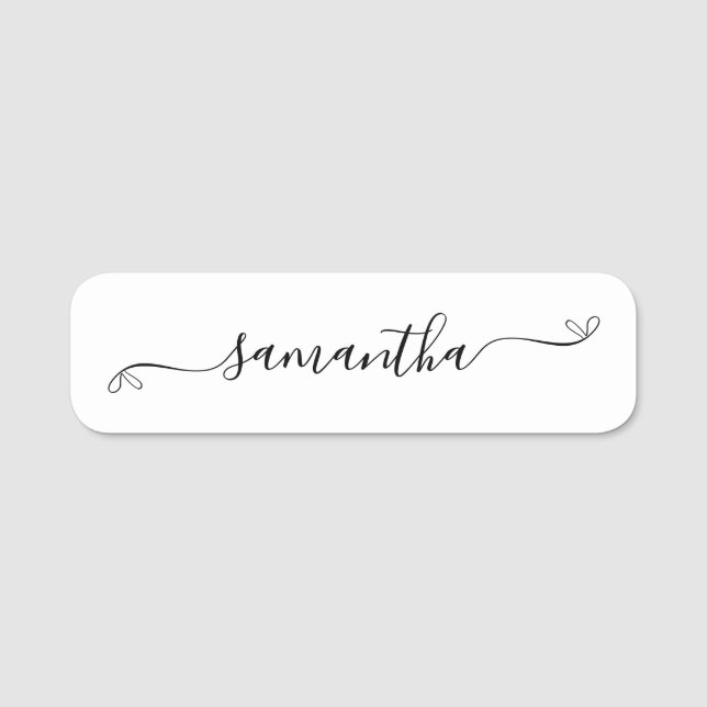 Cute Bow Signature Script Name Tag (Front)