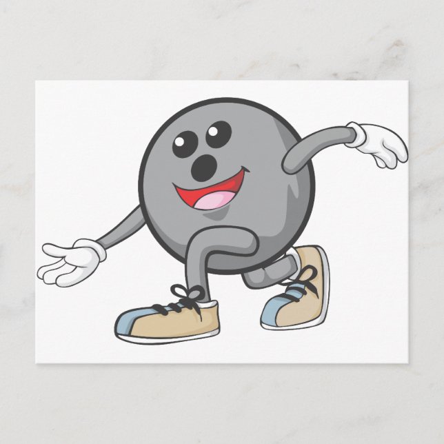 Cute Bowling Ball Player Postcard (Front)