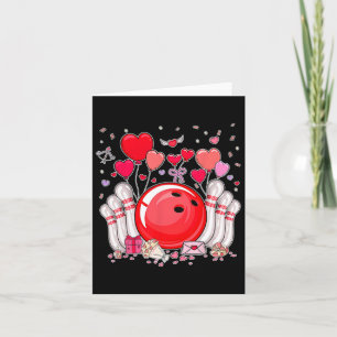 Cute Bowling Byll Valentine Heart Lover Player Bow Card