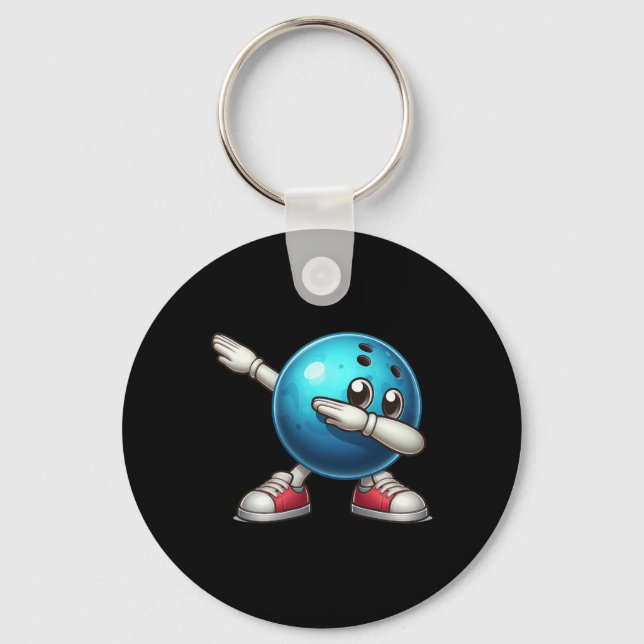 Cute Bowling Dab Bowler Bowling Ll Player Kids Boy Keychain (Front)