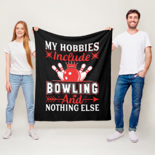 Cute Bowling hobby word art Fleece Blanket