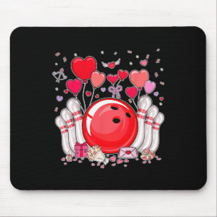 Cute Bowling Ll Valentine Heart Lover Player Bowle Mouse Pad