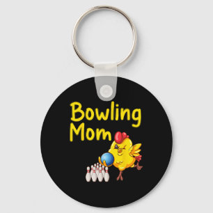Cute Bowling Mom Funny Bowler Bowl Game Enthusiast Keychain