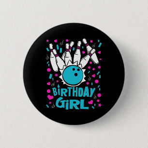 Cute Bowling Party Birthday Girl Kids Pins Bowler 