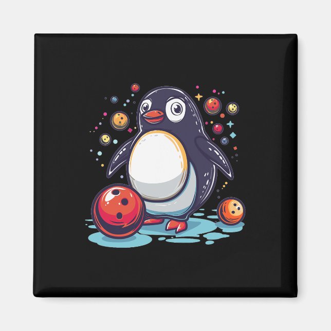 Cute Bowling Penguin  Magnet (Front)