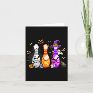 Cute Bowling Pin Halloween Spooky Costume  Card
