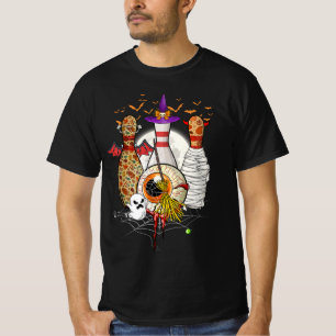 Cute Bowling Three Pins Witch Mummy Halloween Bowl T-Shirt