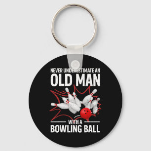 Cute Bowling Women Men Grandpa Bowler Team Bowlin Keychain