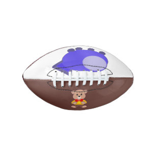 Cute Bowtie Teddy Bear Blue Spaceship Football