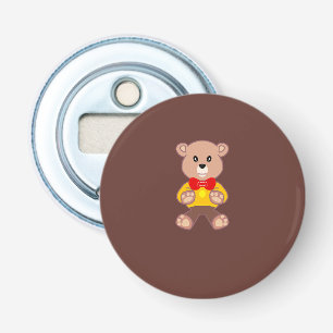Cute Bowtie Teddy Bear Brown bottle opener